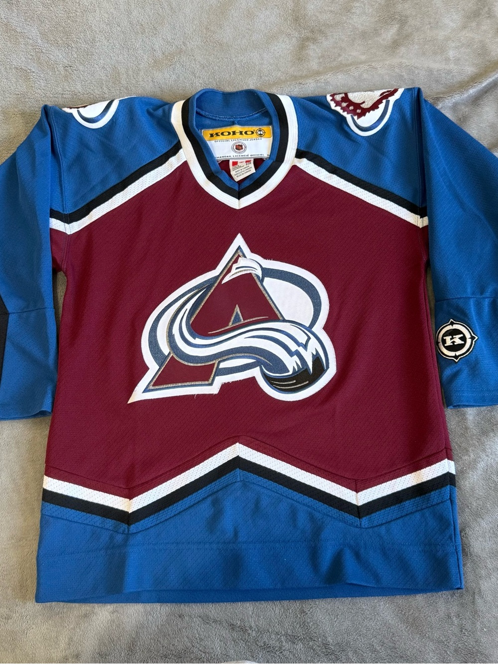 Vintage Colorado Avalanche Jersey Koho NHL Hockey Youth L/XL Burgundy